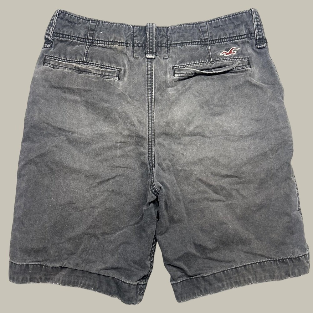 Hollister Chino Shorts Faded Black Mens Size 30 Distressed Casual Summer Surf